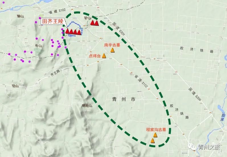 田齐君王陵墓分布图